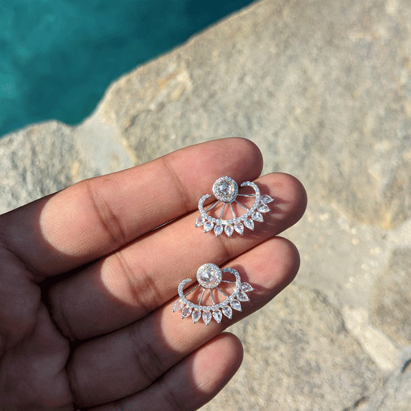 Diamond Earring Jackets with 6 mm ID In 14K Rose India | Ubuy
